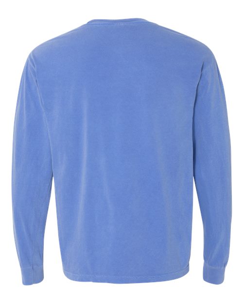 Unisex Garment-Dyed Heavyweight Long Sleeve T-Shirt — Flo Blue