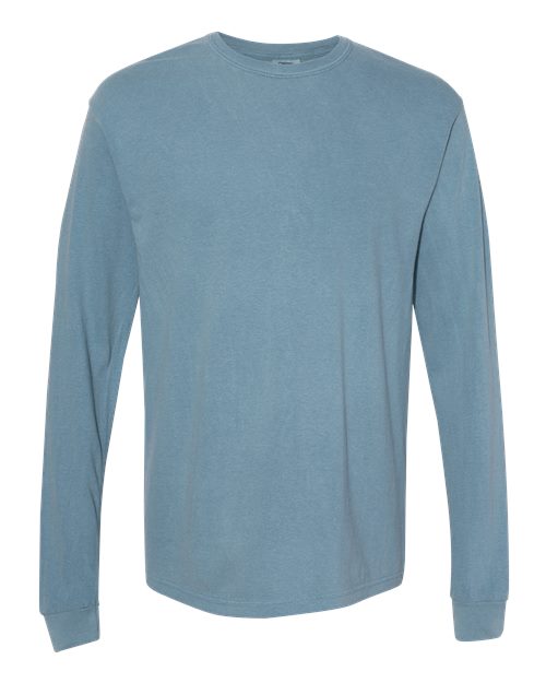 Unisex Garment-Dyed Heavyweight Long Sleeve T-Shirt — Ice Blue
