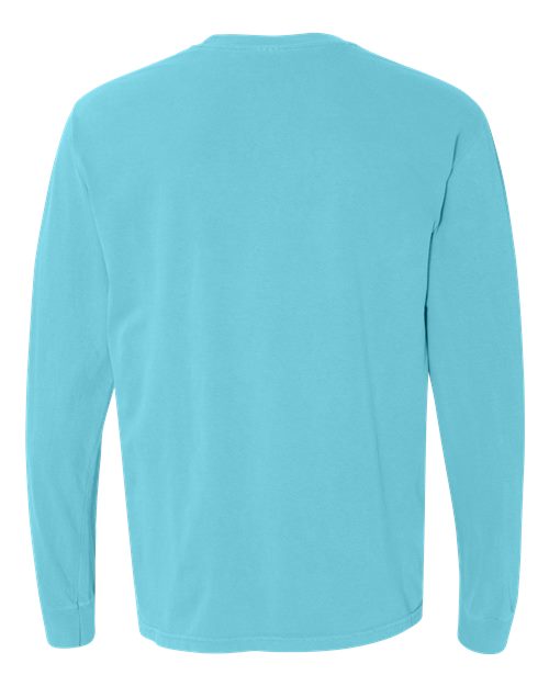Unisex Garment-Dyed Heavyweight Long Sleeve T-Shirt — Lagoon