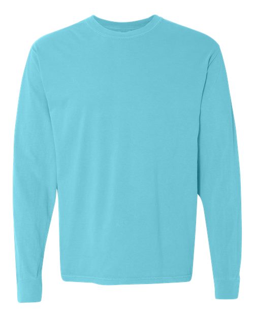Unisex Garment-Dyed Heavyweight Long Sleeve T-Shirt — Lagoon