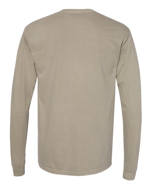 Unisex Garment-Dyed Heavyweight Long Sleeve T-Shirt — Sandstone