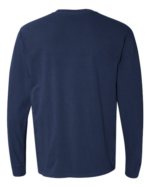 Unisex Garment-Dyed Heavyweight Long Sleeve T-Shirt — True Navy