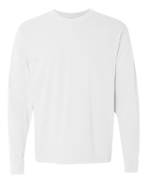 Unisex Garment-Dyed Heavyweight Long Sleeve T-Shirt — White