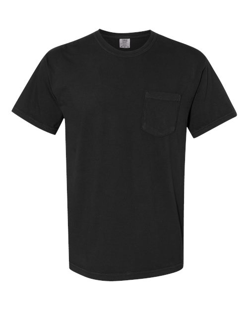 Unisex Garment-Dyed Heavyweight Pocket T-Shirt — Black