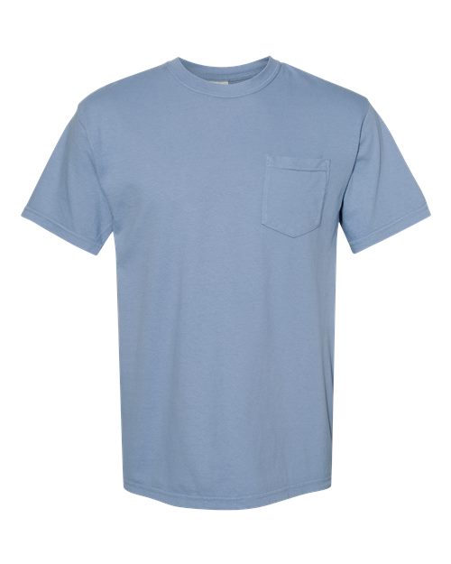 Unisex Garment-Dyed Heavyweight Pocket T-Shirt — Washed Denim