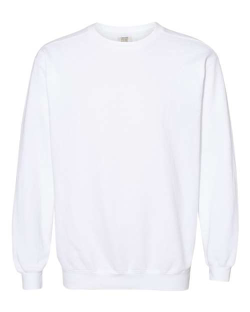 Unisex Garment-Dyed Crewneck Sweatshirt — White