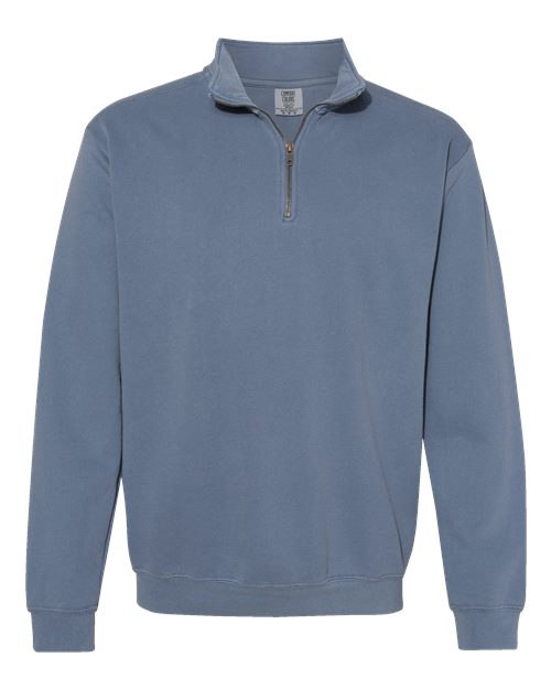 Unisex Garment-Dyed Quarter-Zip Sweatshirt — Blue Jean