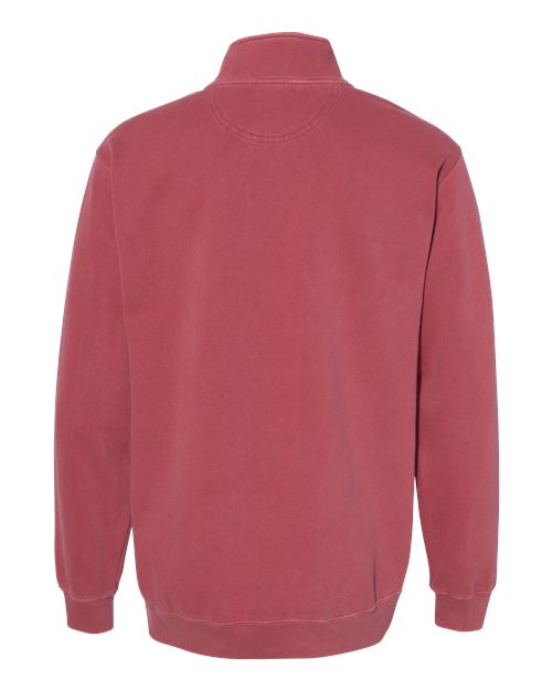 Unisex Garment-Dyed Quarter-Zip Sweatshirt — Crimson