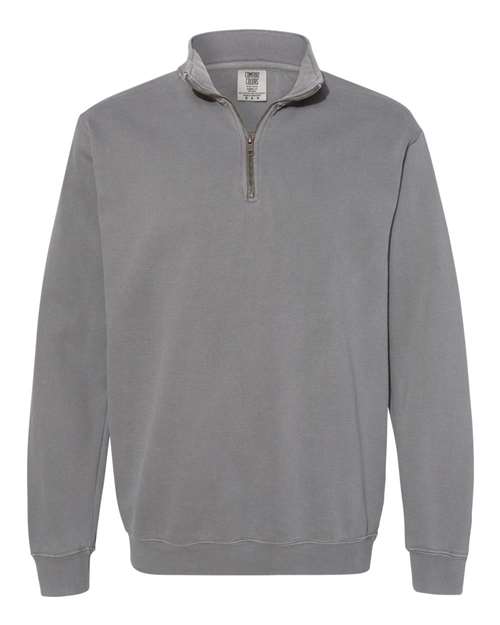 Unisex Garment-Dyed Quarter-Zip Sweatshirt — Grey