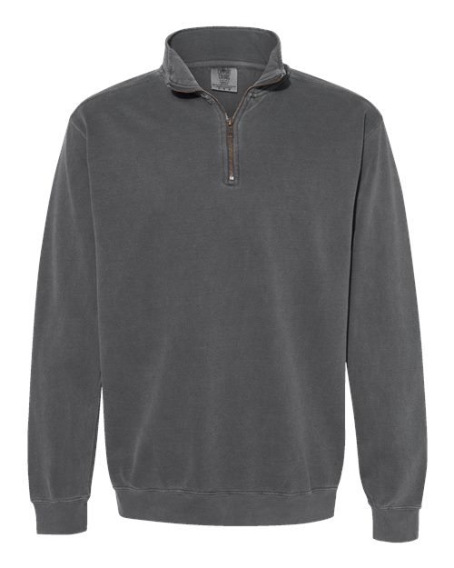 Unisex Garment-Dyed Quarter-Zip Sweatshirt — Pepper