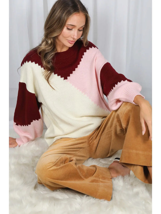 Color block sweater
