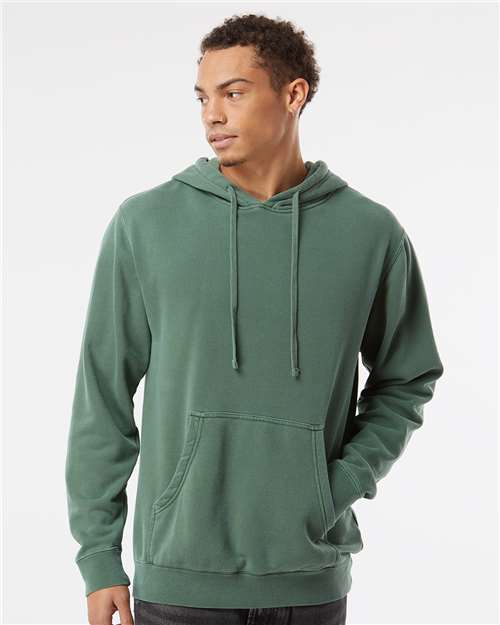 Unisex Midweight Pigment-Dyed Hooded Sweatshirt — Pigment Alpine Green
