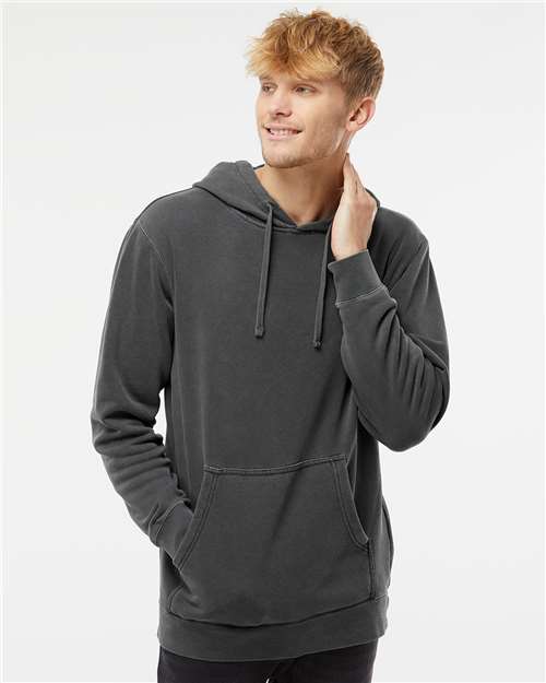 Unisex Midweight Pigment-Dyed Hooded Sweatshirt — Pigment Black