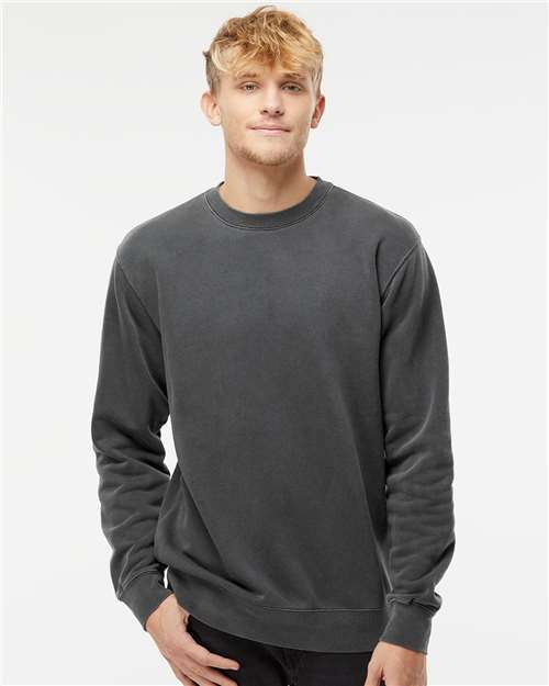 Unisex Midweight Pigment-Dyed Crewneck Sweatshirt — Pigment Black