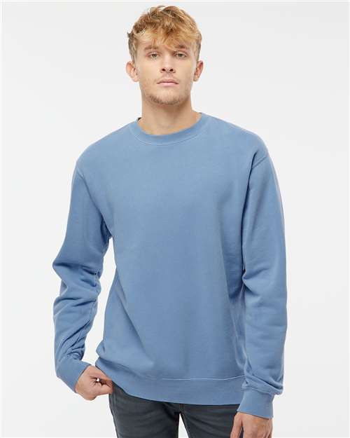 Unisex Midweight Pigment-Dyed Crewneck Sweatshirt — Pigment Light Blue