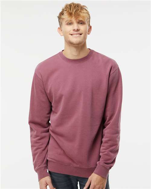 Unisex Midweight Pigment-Dyed Crewneck Sweatshirt — Pigment Maroon