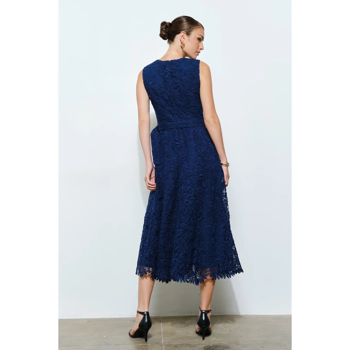 Belted lace dress
