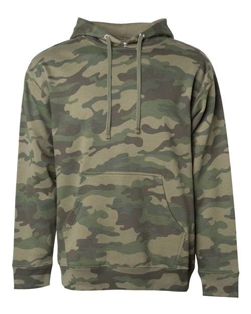 Unisex Midweight Hooded Sweatshirt — Forest Camo