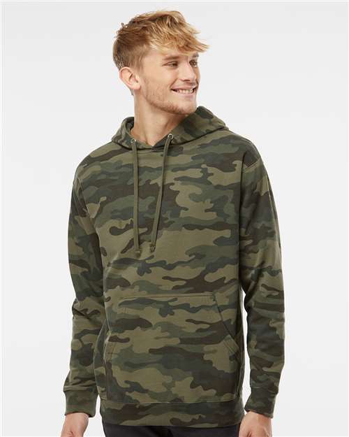Unisex Midweight Hooded Sweatshirt — Forest Camo