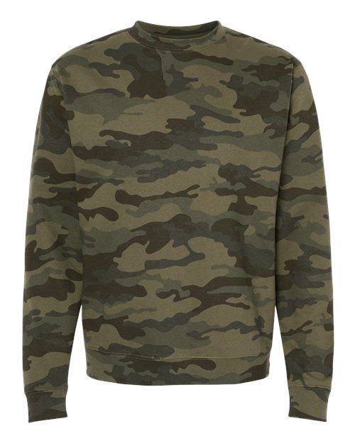 Unisex Midweight Crewneck Sweatshirt — Forest Camo