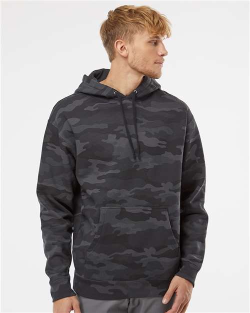 Unisex Heavyweight Hooded Sweatshirt — Black Camo