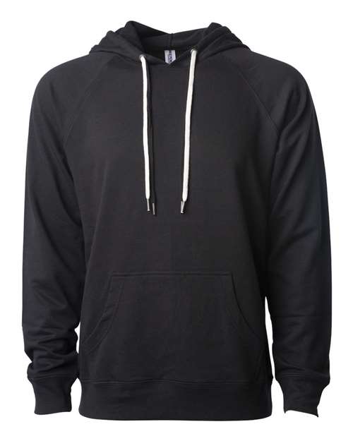 Unisex Icon Lightweight Loopback Terry Hooded Sweatshirt — Black