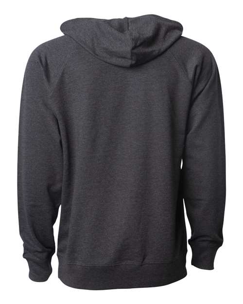 Unisex Icon Lightweight Loopback Terry Hooded Sweatshirt — Charcoal Heather