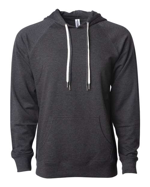 Unisex Icon Lightweight Loopback Terry Hooded Sweatshirt — Charcoal Heather