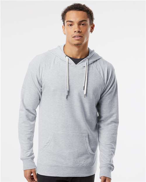 Unisex Icon Lightweight Loopback Terry Hooded Sweatshirt — Athletic Heather