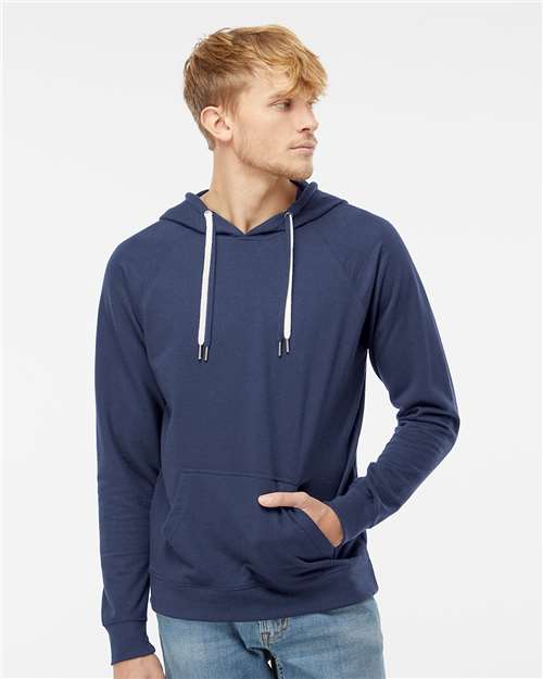 Unisex Icon Lightweight Loopback Terry Hooded Sweatshirt — Indigo