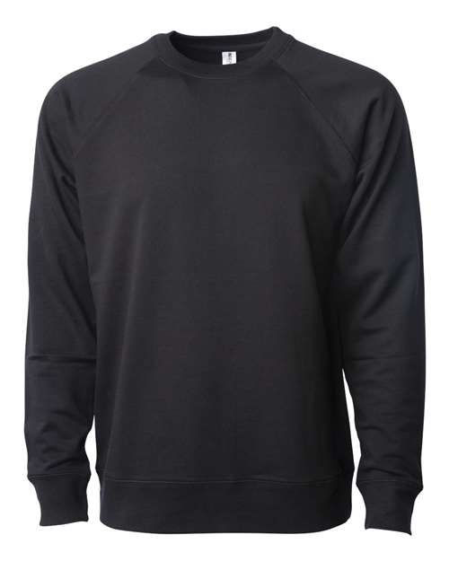 Unisex Icon Lightweight Loopback Terry Crewneck Sweatshirt — Black