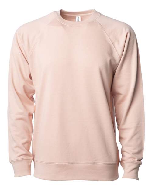Unisex Icon Lightweight Loopback Terry Crewneck Sweatshirt — Rose