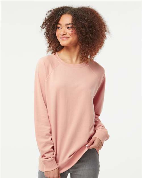 Unisex Icon Lightweight Loopback Terry Crewneck Sweatshirt — Rose