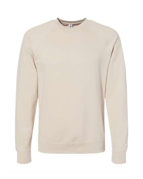 Unisex Icon Lightweight Loopback Terry Crewneck Sweatshirt — Sand
