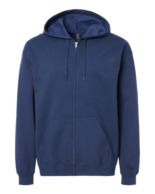 Unisex Softstyle® Midweight Full-Zip Hooded Sweatshirt — Navy