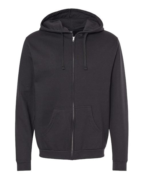 Unisex Zipper Fleece Hoodie — Black