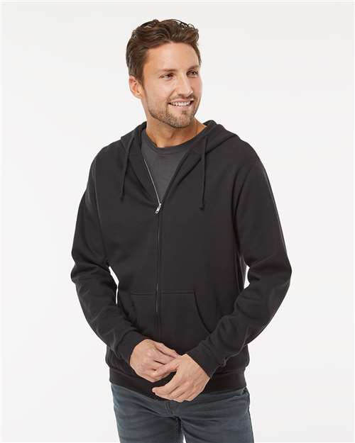 Unisex Zipper Fleece Hoodie — Black