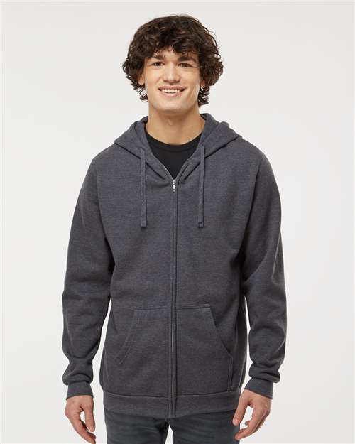 Unisex Zipper Fleece Hoodie — Dark Heather