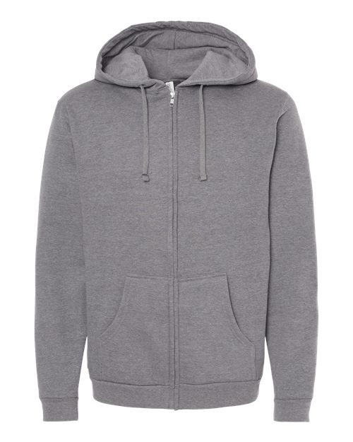 Unisex Zipper Fleece Hoodie — Heather Grey