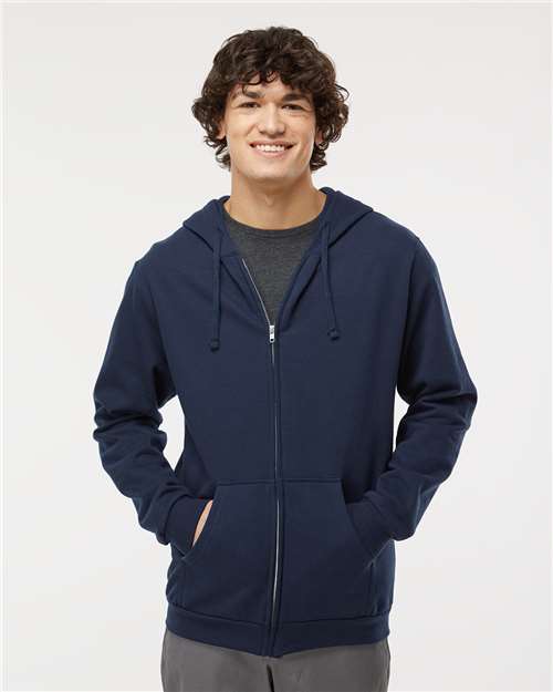 Unisex Zipper Fleece Hoodie — Navy