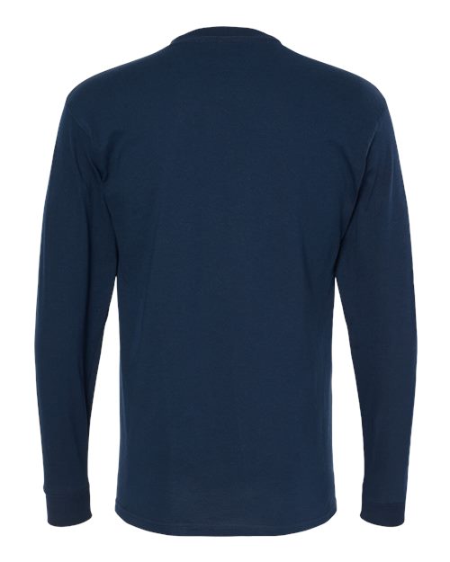 Unisex Gold Soft Touch Long Sleeve T-Shirt — Deep Navy