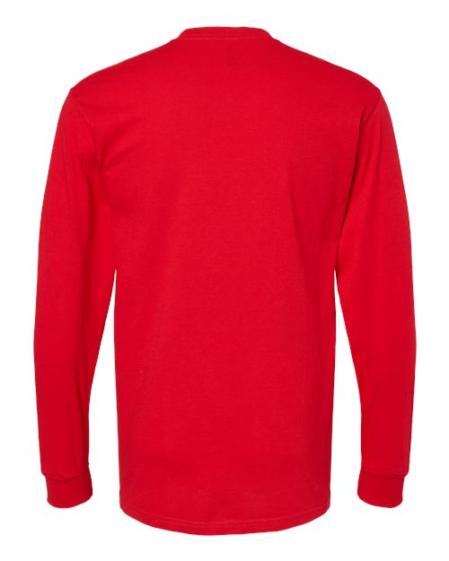 Unisex Gold Soft Touch Long Sleeve T-Shirt — Deep Red