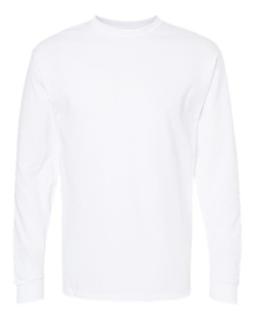 Unisex Gold Soft Touch Long Sleeve T-Shirt — White