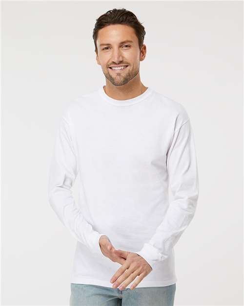 Unisex Gold Soft Touch Long Sleeve T-Shirt — White