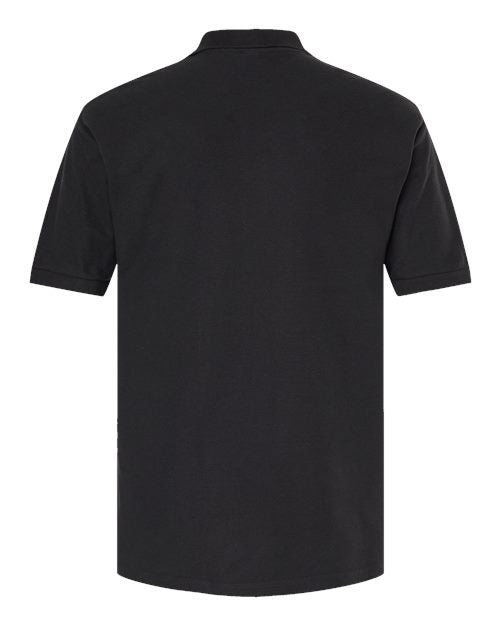 Ring-Spun Piqué Polo — Black