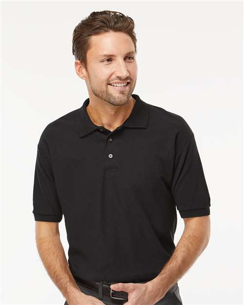 Ring-Spun Piqué Polo — Black