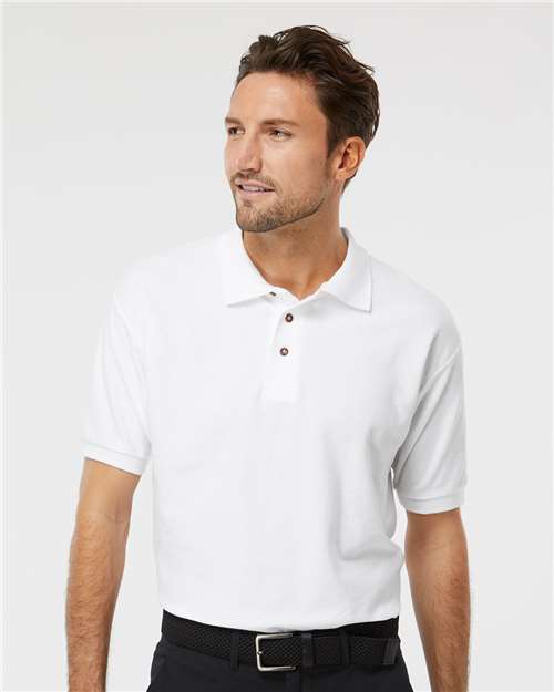 Ring-Spun Piqué Polo — White