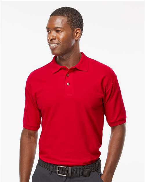 Ring-Spun Piqué Polo — Bright Red