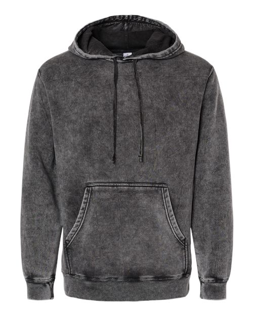 Unisex Midweight Mineral Wash Hooded Sweatshirt — Black