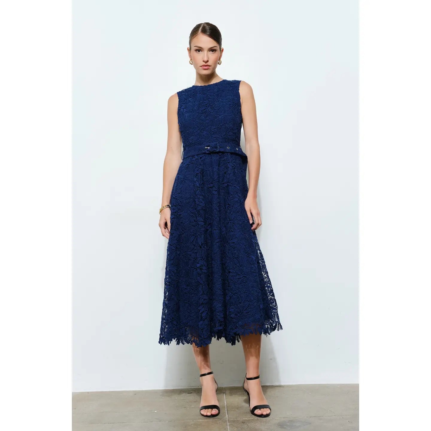 Belted lace dress
